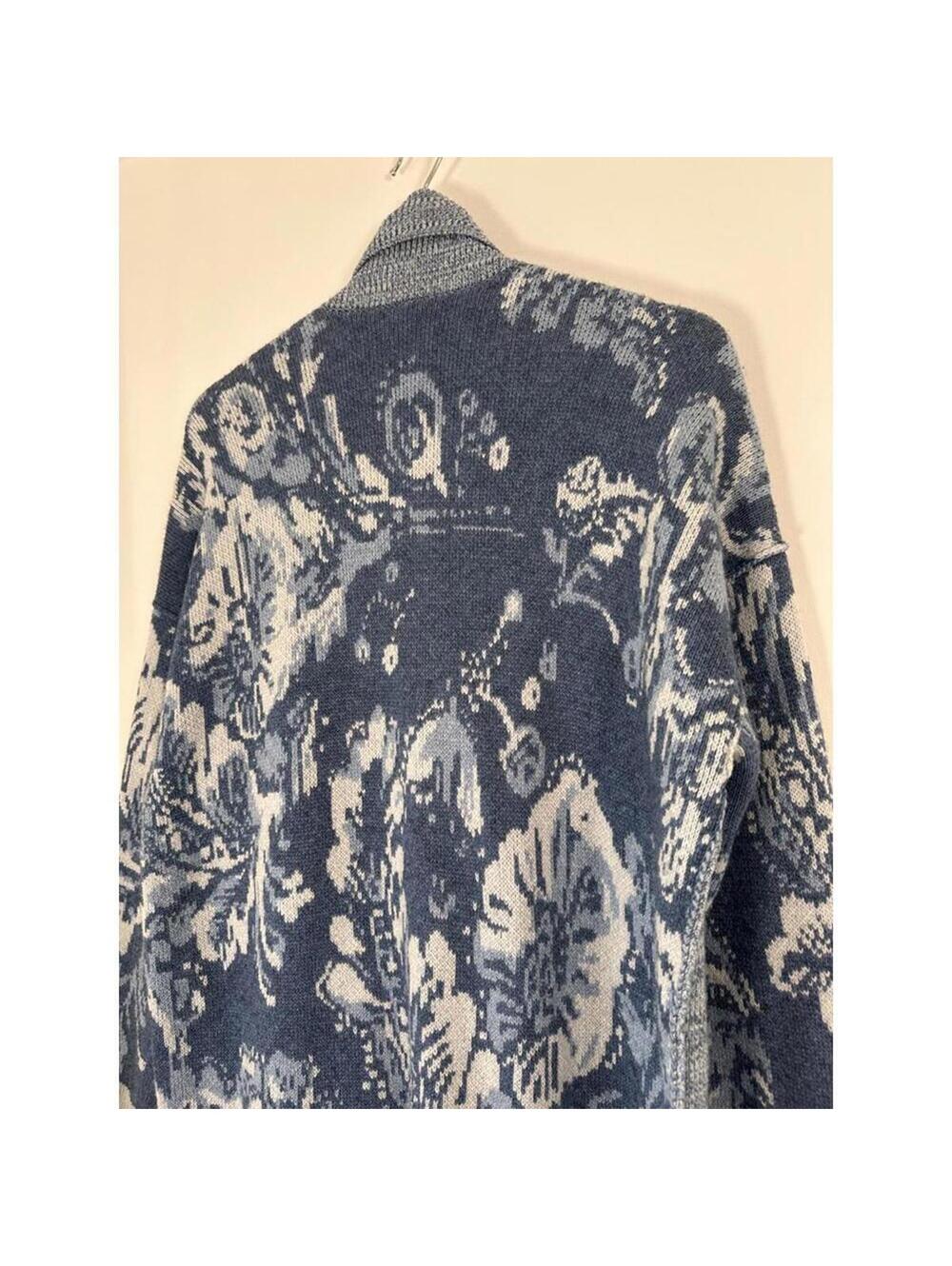 Pilcro Anthropologie Mona Knit XS/S Blue Shawl Collar Cardigan Duster - Picture 7 of 11
